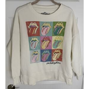 Rolling Stones Pop Art Tongue Logo Sweatshirt Size Small